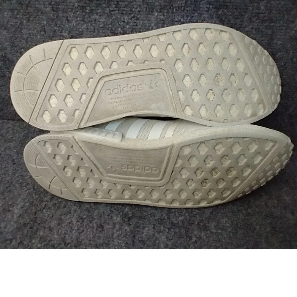 Adidas NMD R1 Mens White Mesh Boost Running Shoes Sneakers BA7245 Size 14